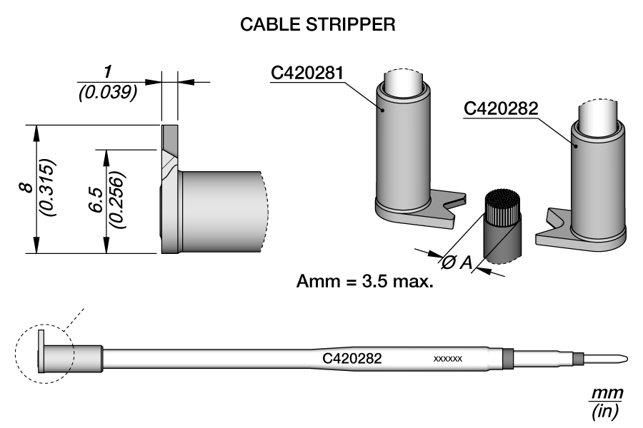 C420282 - Wire Stripper Cartridge Ø 3.5 Max